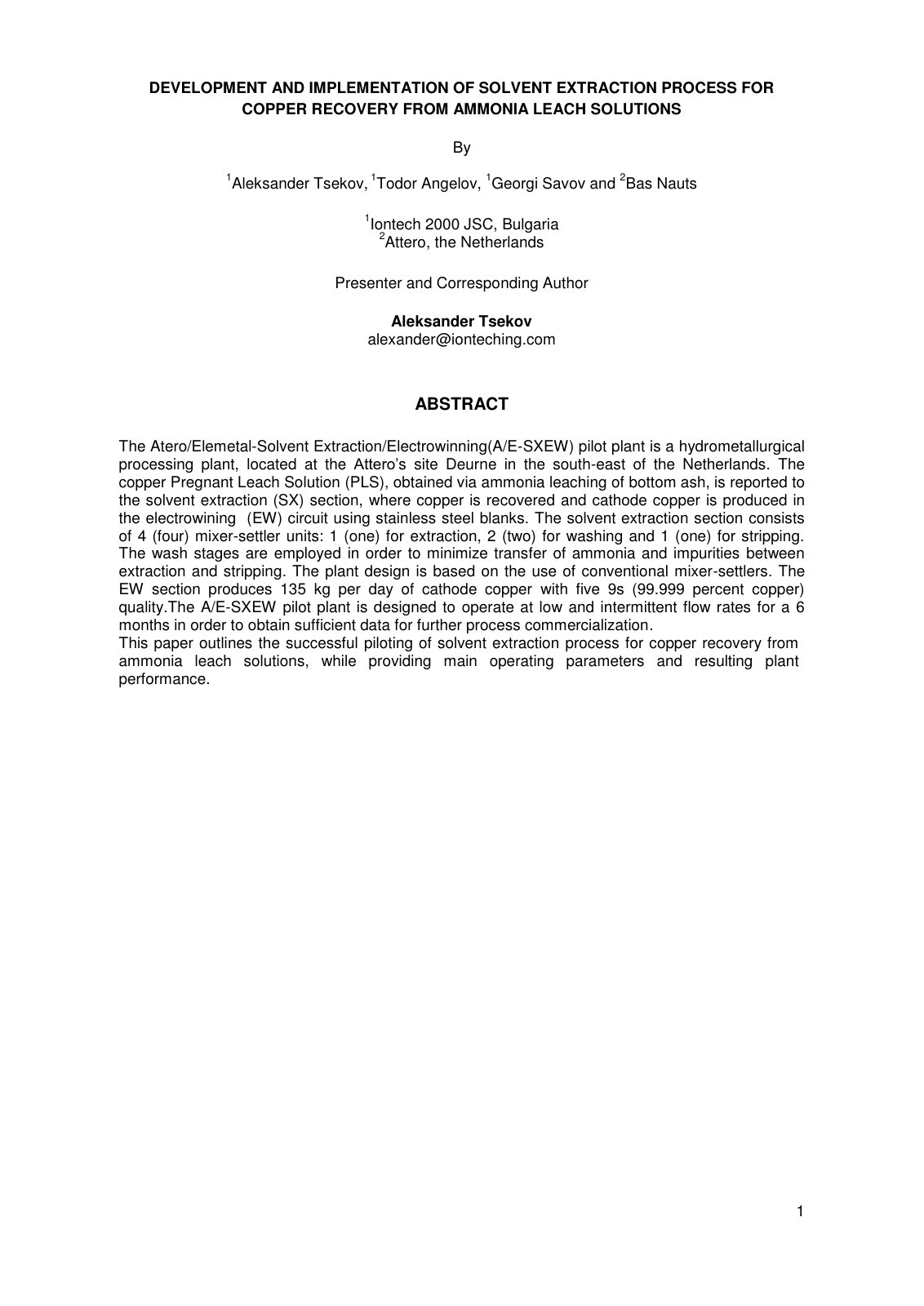 First page of DEVELOPMENT AND IMPLEMENTATION OF SOLVEN