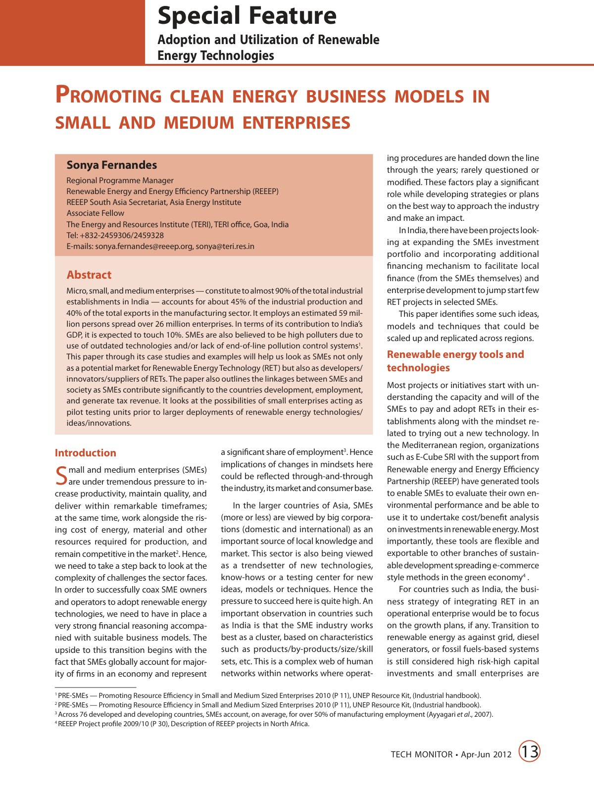 First page of Promoting clean energy business models i