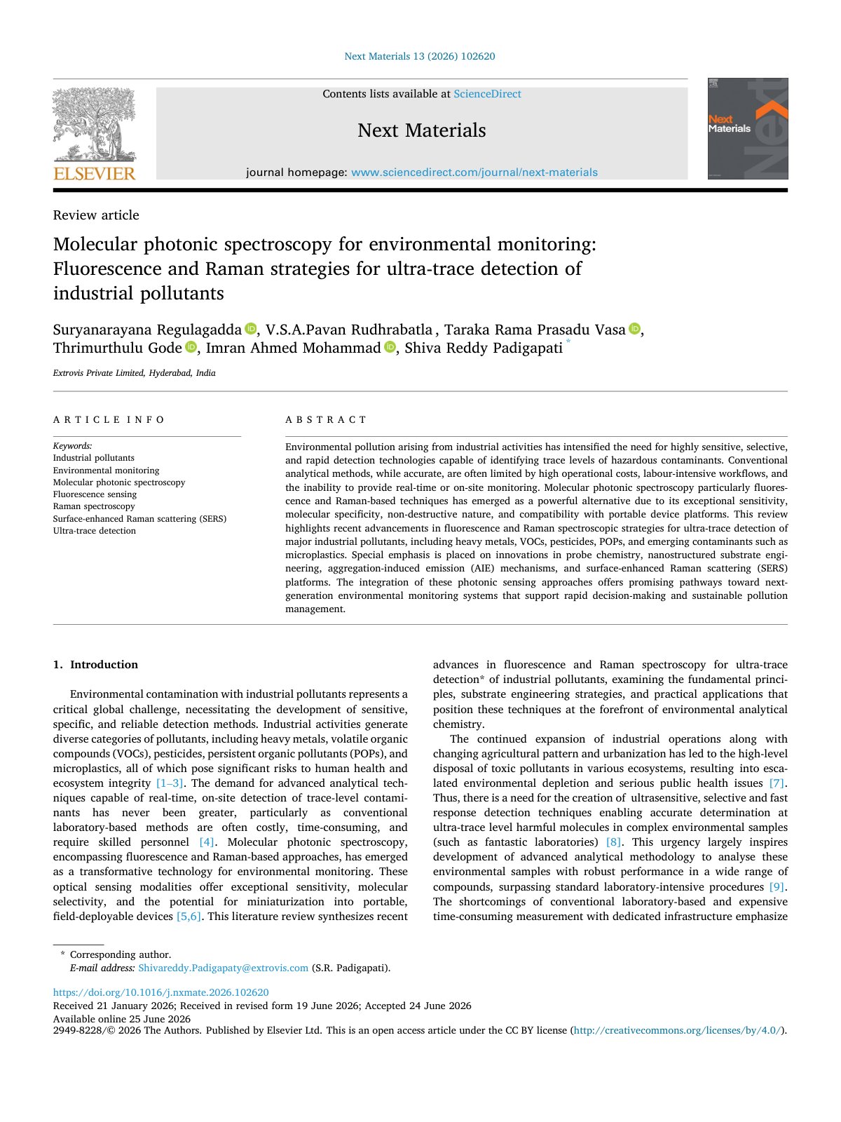 First page of Molecular photonic spectroscopy for environmental monitoring  Fl 2026 Next M