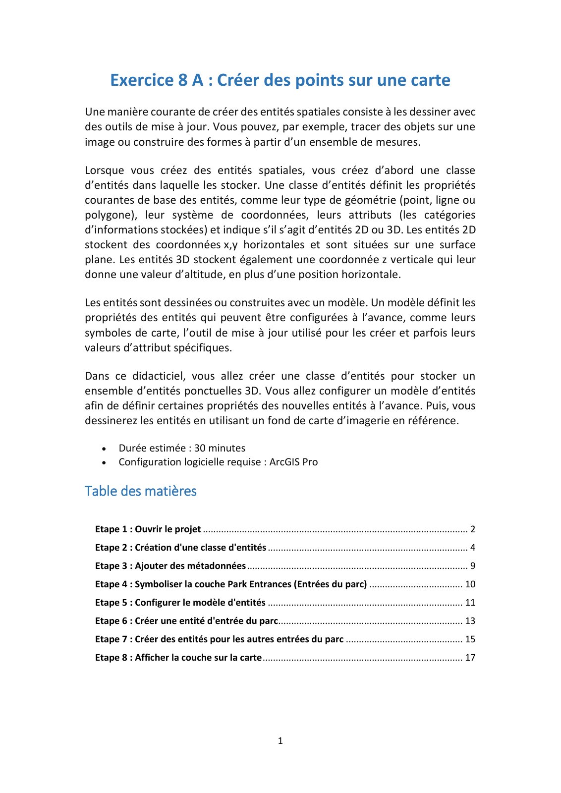 First page of 20   EX8 A Cr er des points sur une carte
