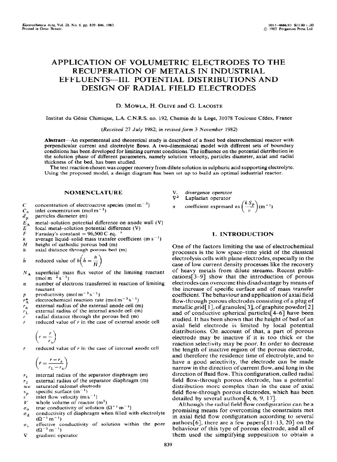 First page of Application of volumetric electrodes to