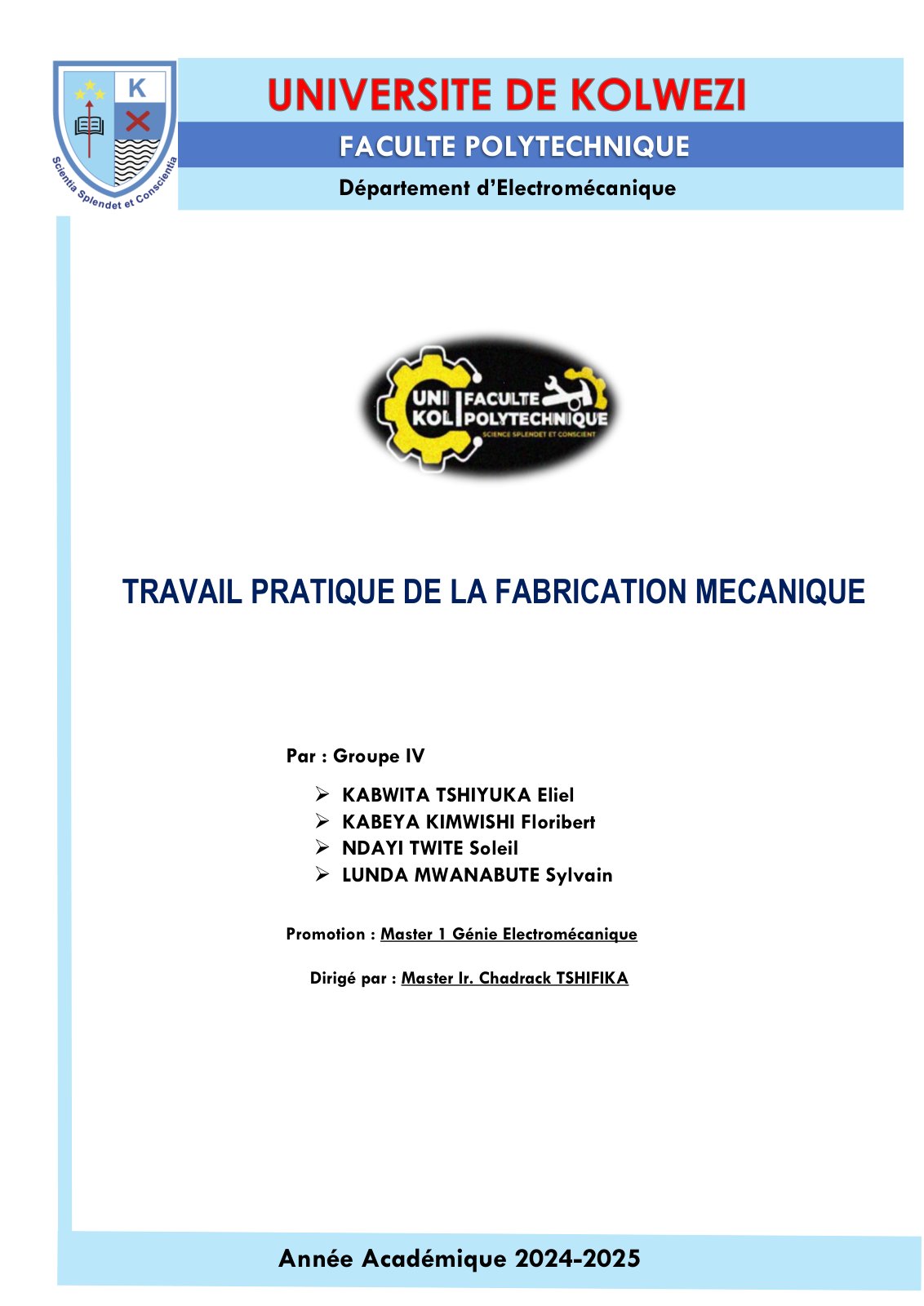 First page of Groupe IV   Copie