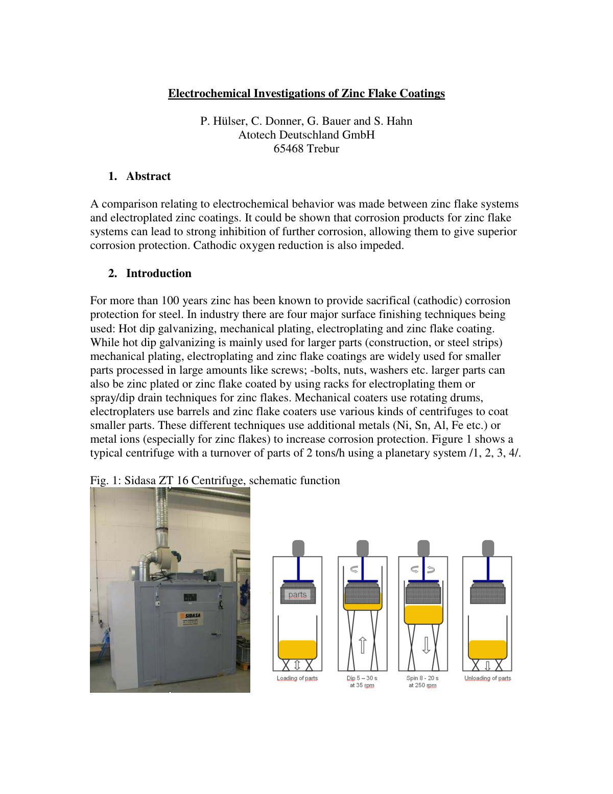 First page of Electrochemical Investigations of Zinc F