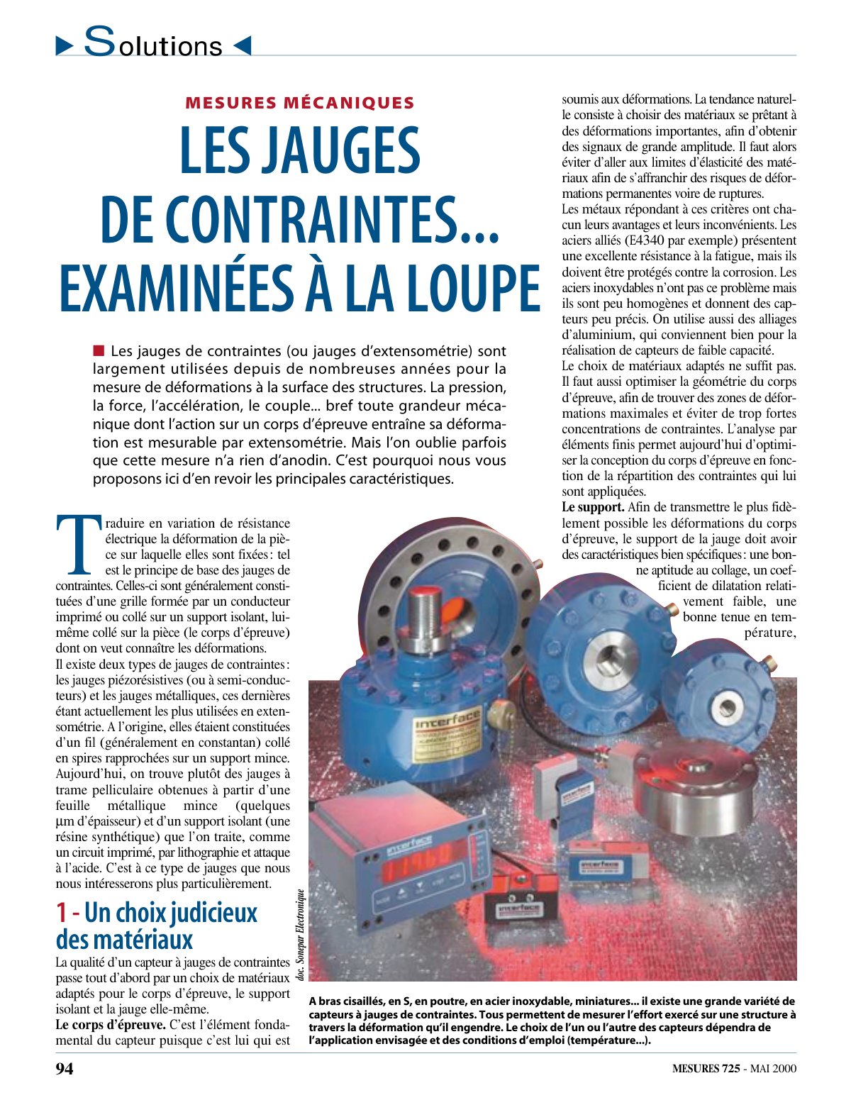 First page of jauges contrainte