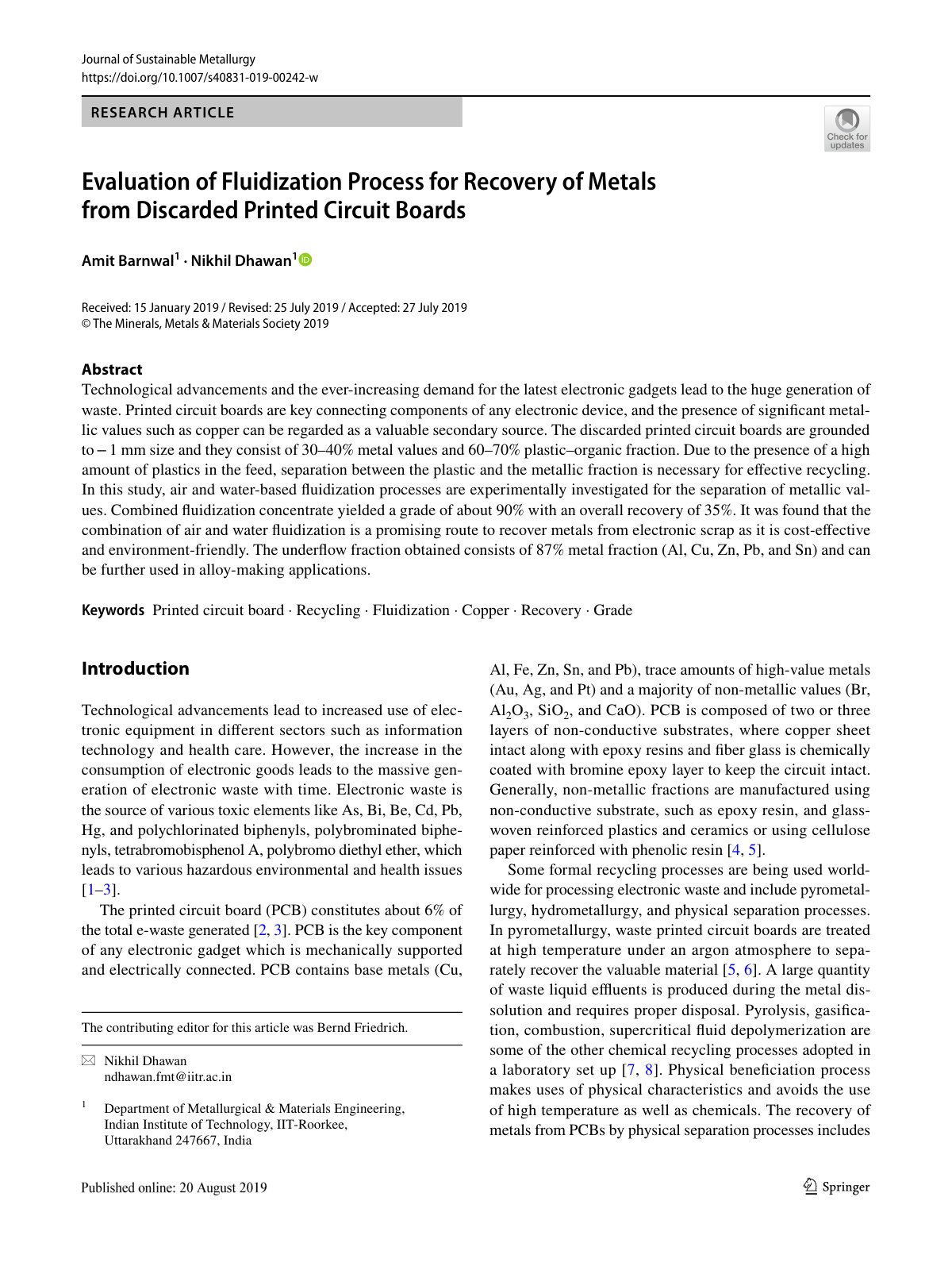 First page of Evaluation of Fluidization Process for R