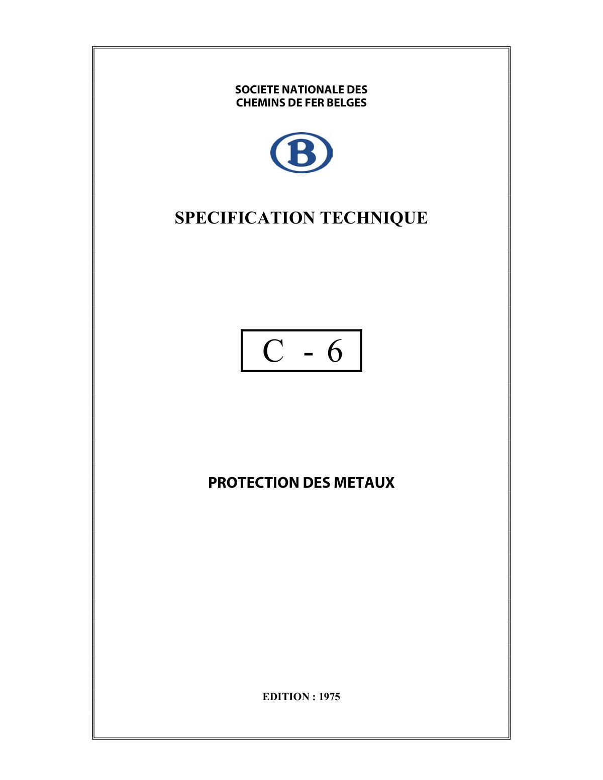 First page of SPECIFICATION TECHNIQUE 6-C PROTECTION DES METAUX