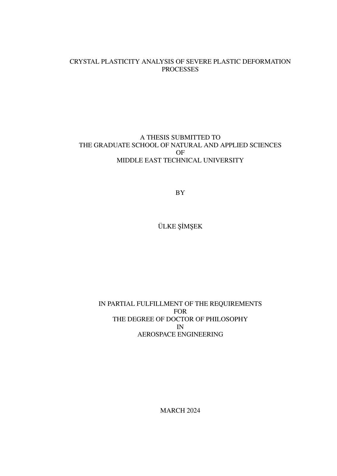 First page of CRYSTAL PLASTICITY ANALYSIS OF SEVERE PLASTIC DEFORMATION