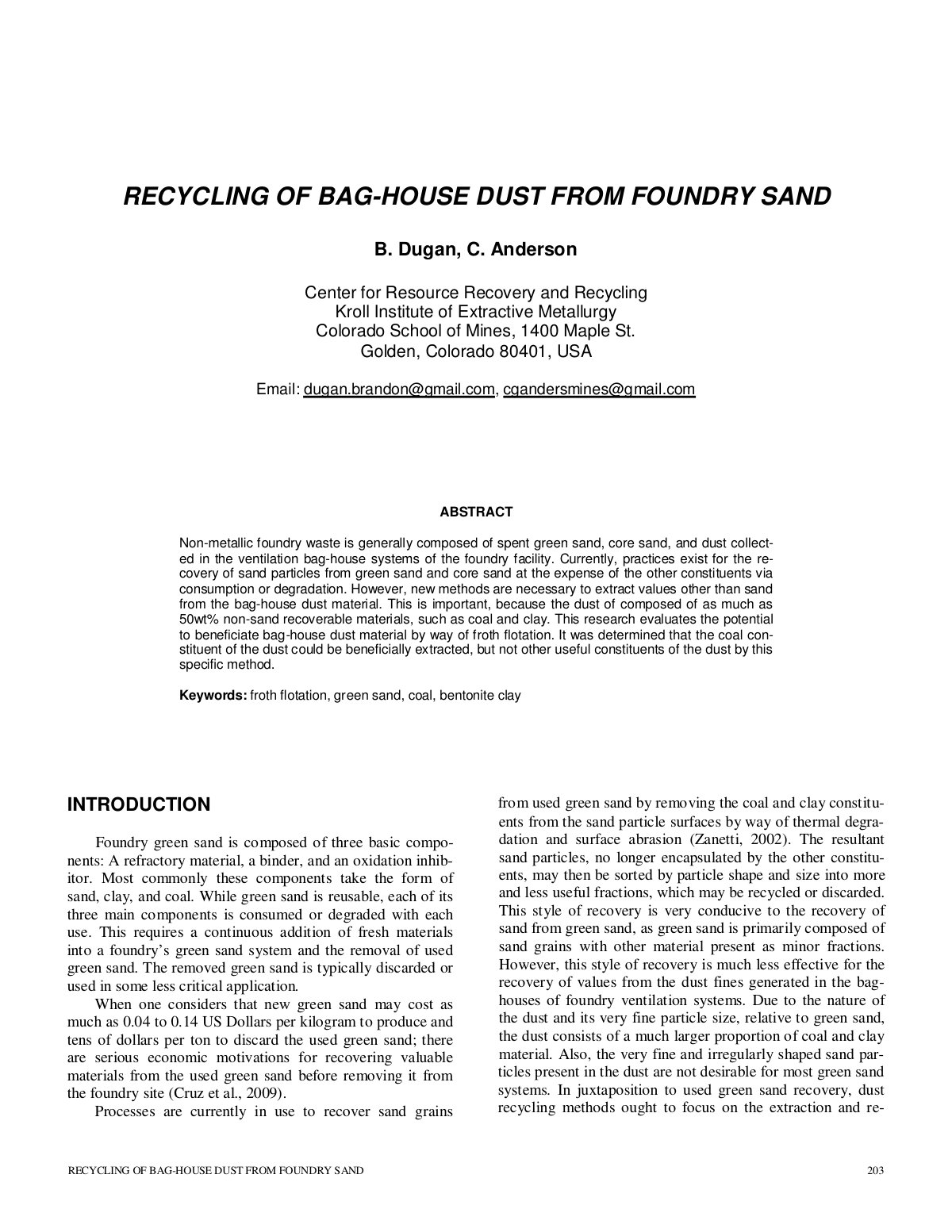 First page of JSWMT Dugan and Anderson