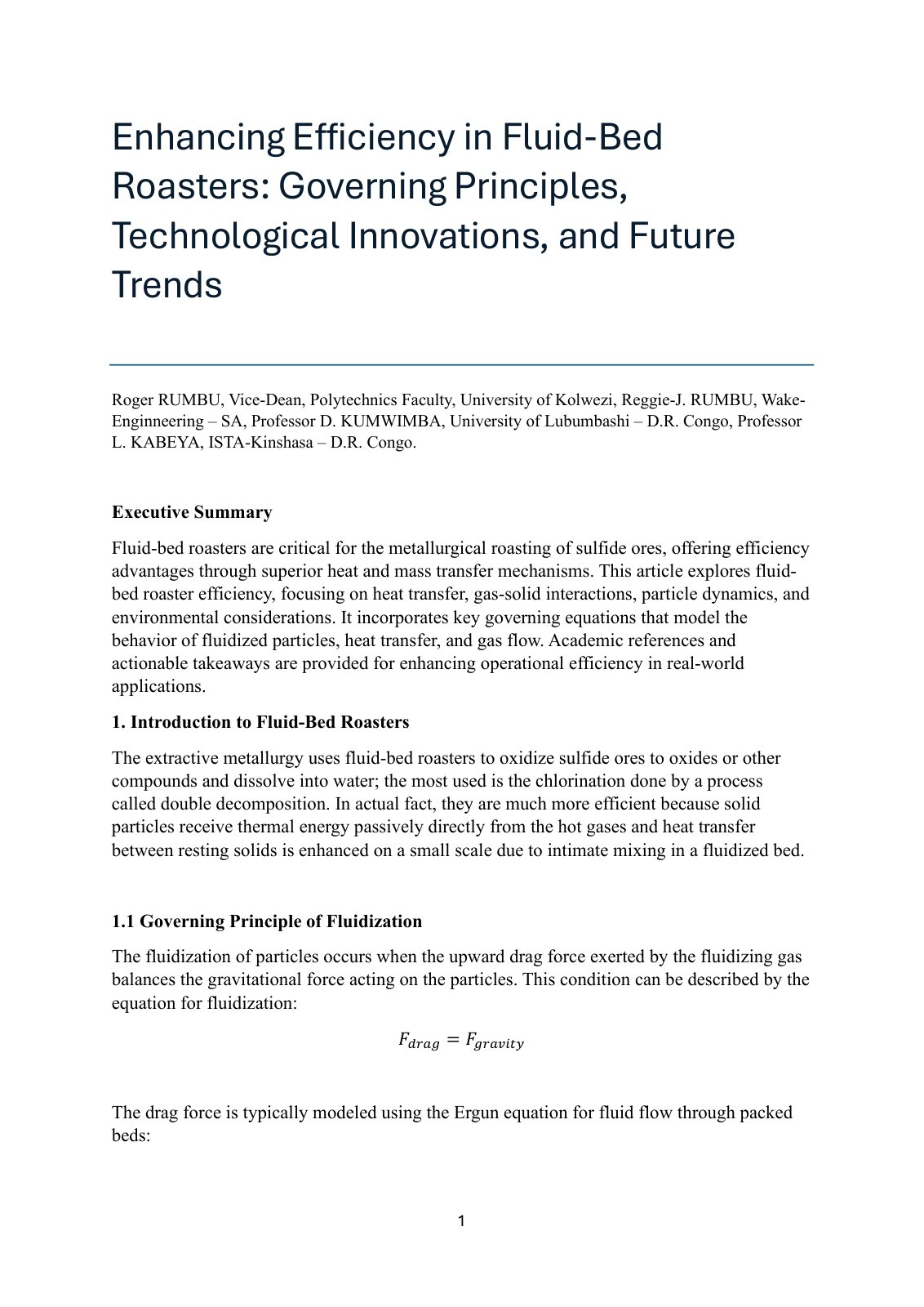 First page of Enhancing efficiency in fluid bed roaster