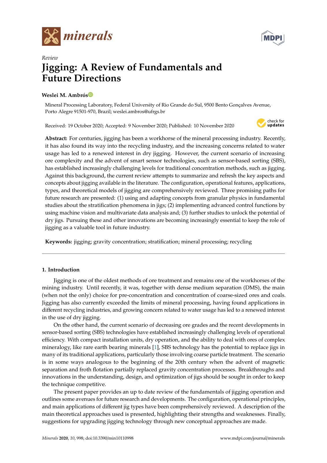 First page of Jigging a review of fundamentals and fut