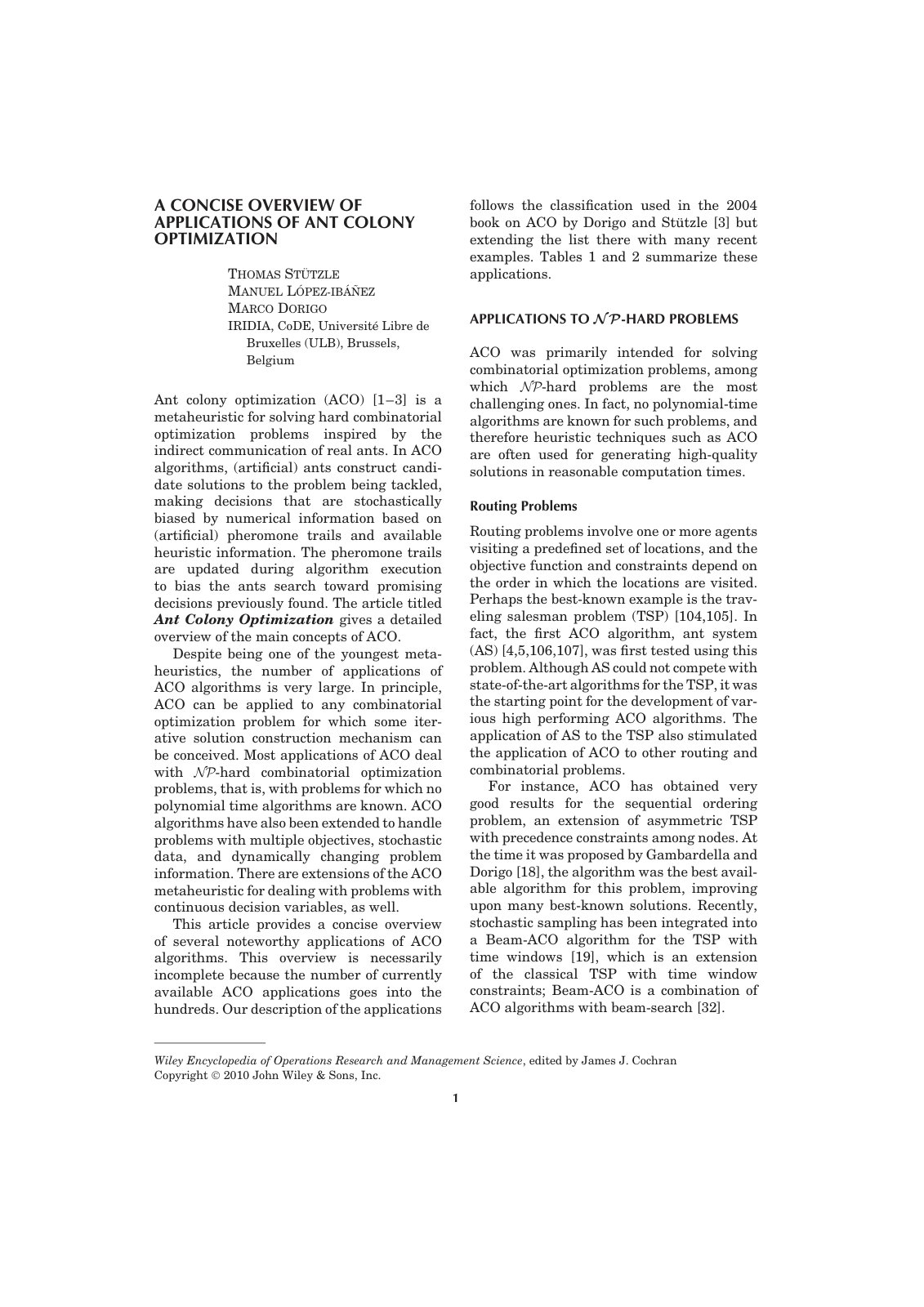 First page of A CONCISE OVERVIEW OF APPLICATIONS OF AN