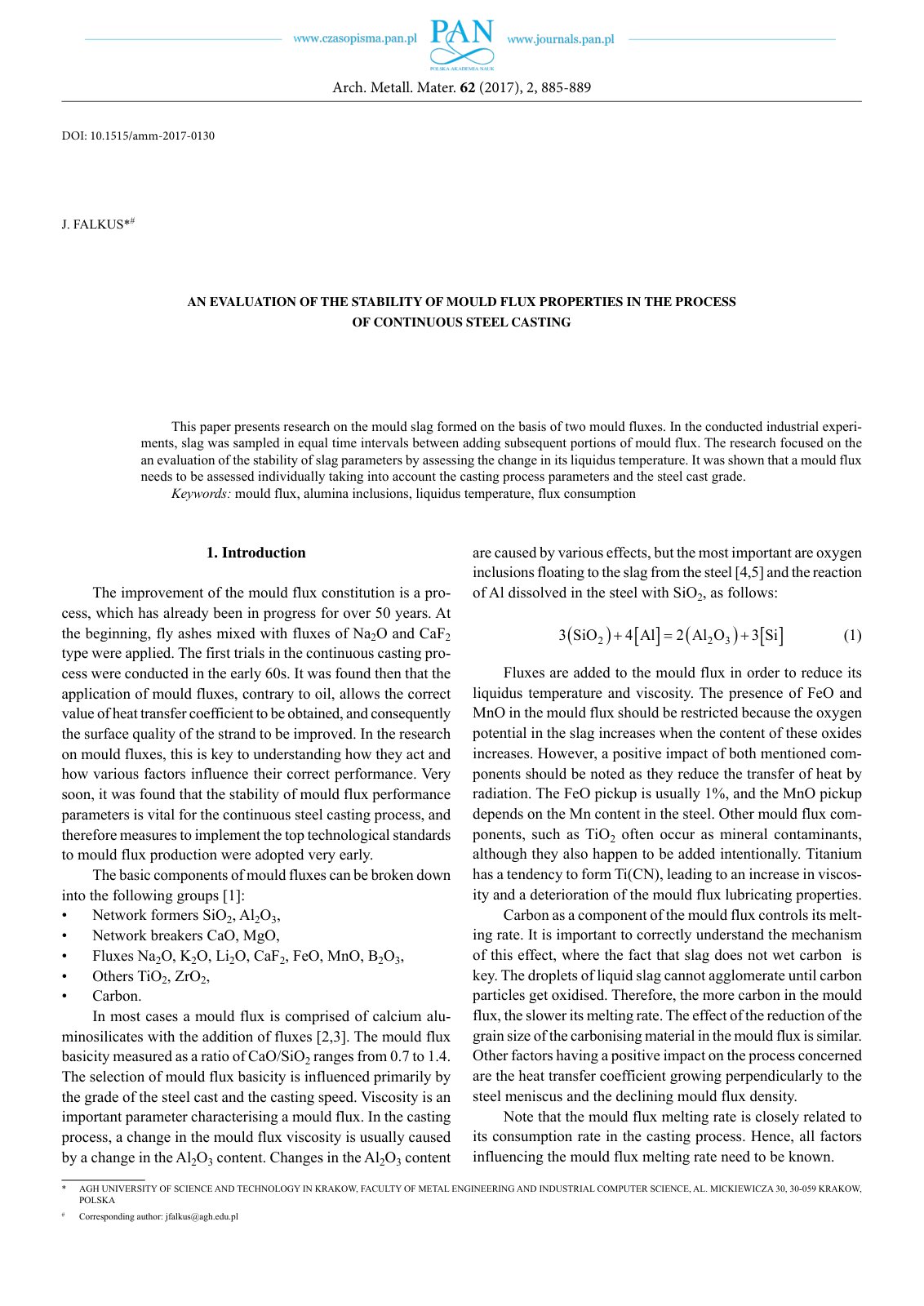 First page of An Evaluation of the Stability of Mould