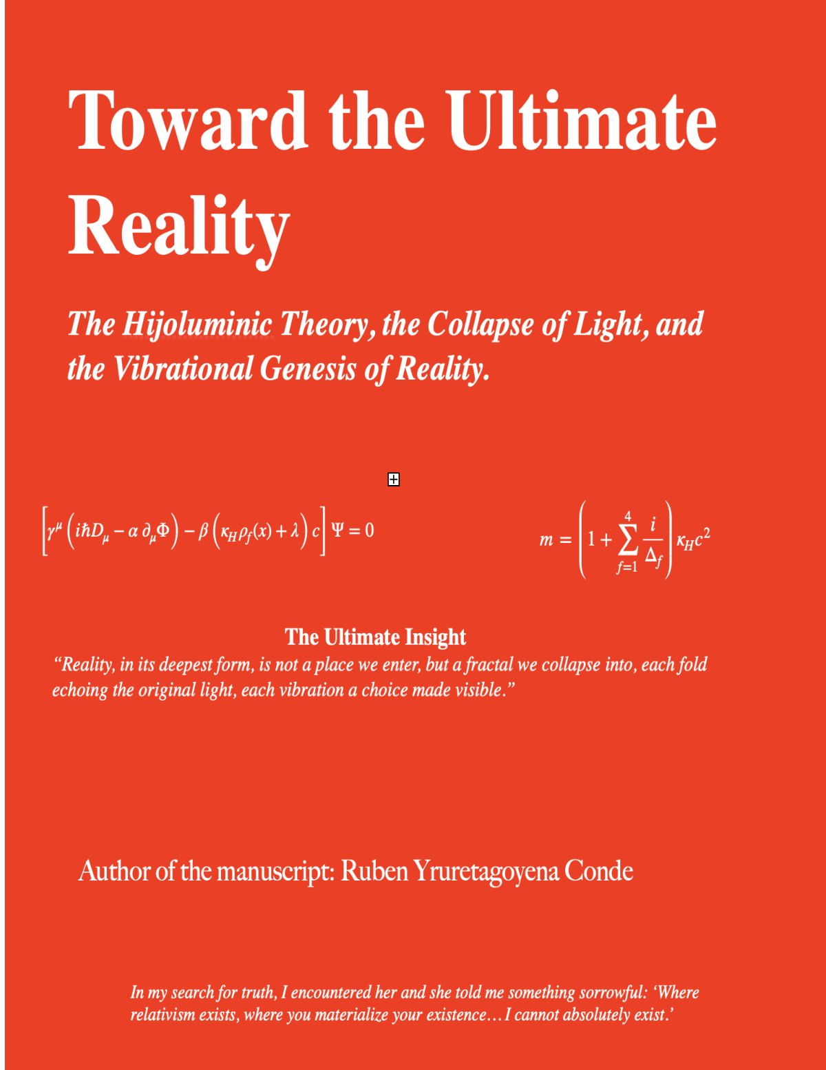 First page of Toward the Ultimate Reality The Hijolumi