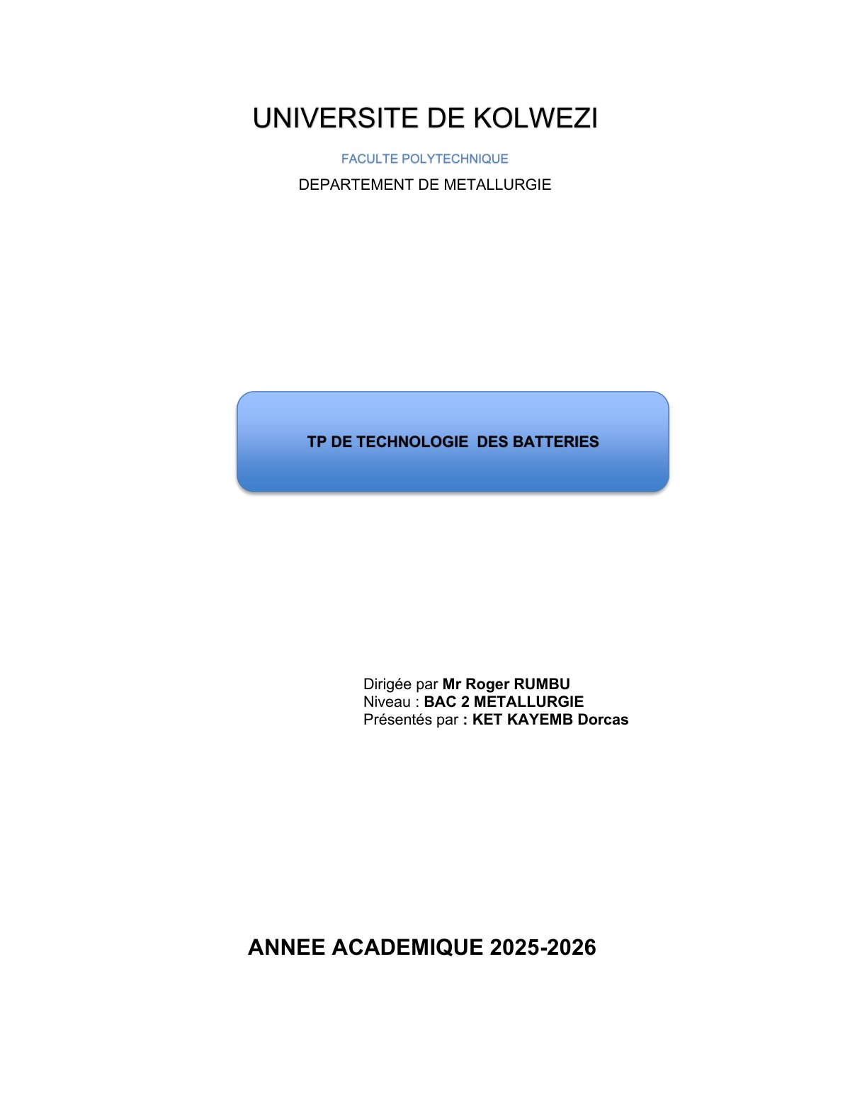 First page of TP DE BATTERIES