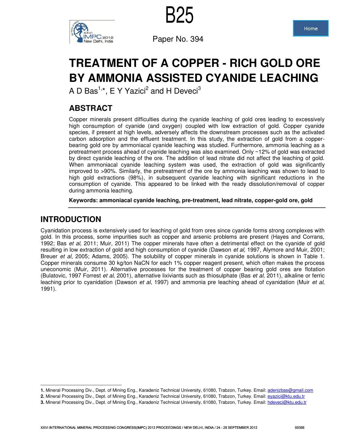 First page of Conference Proceeding TREATMENT OF A COP