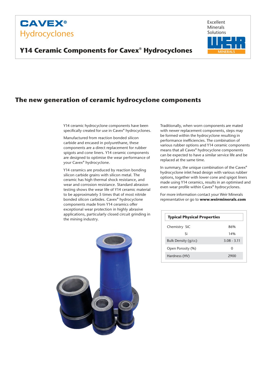 First page of AU0403 Cavex CeramicsY14 spec sheet PREVIEW