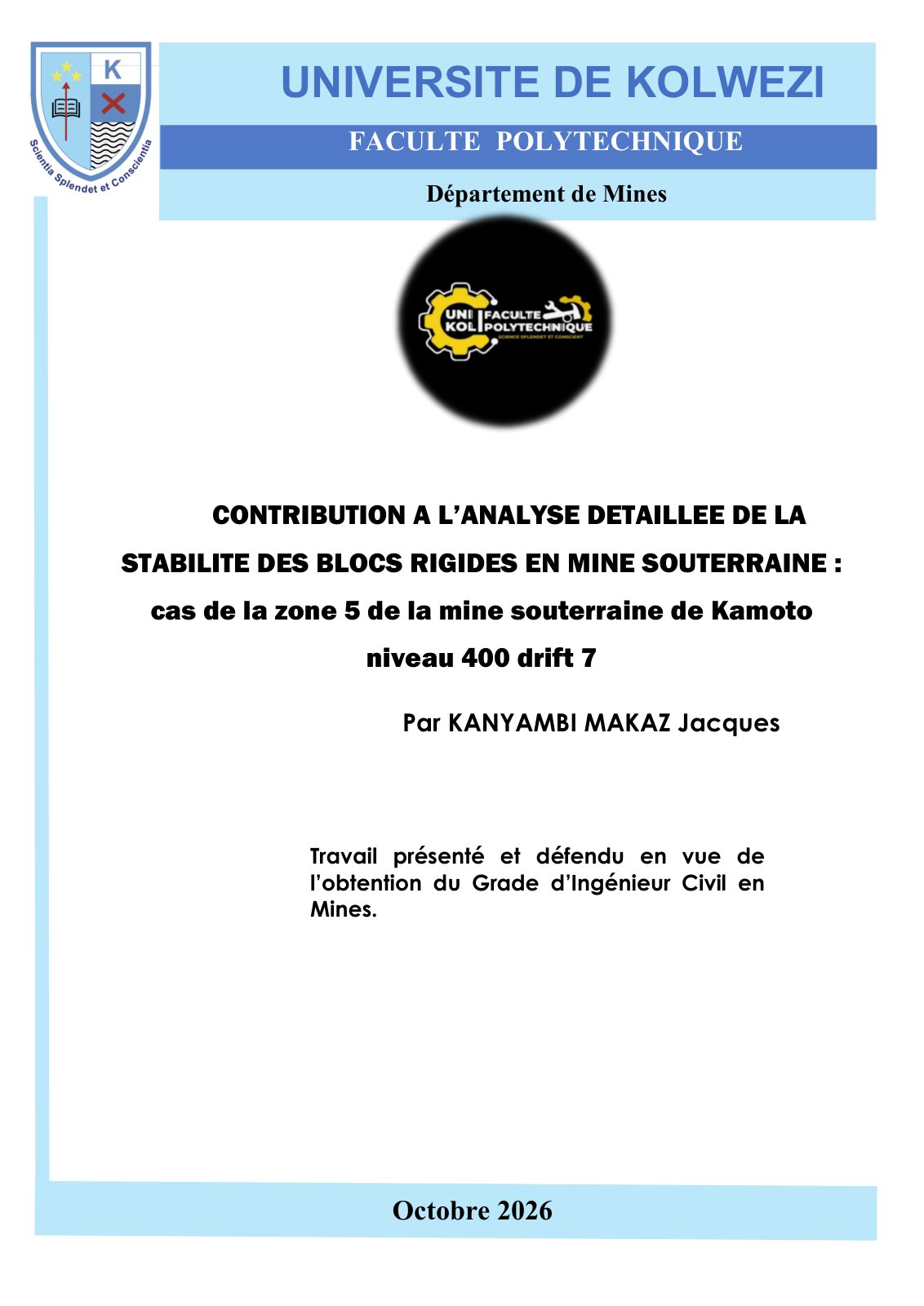 First page of TFC KANYAMBI MAKAZ MER 16 09 2026