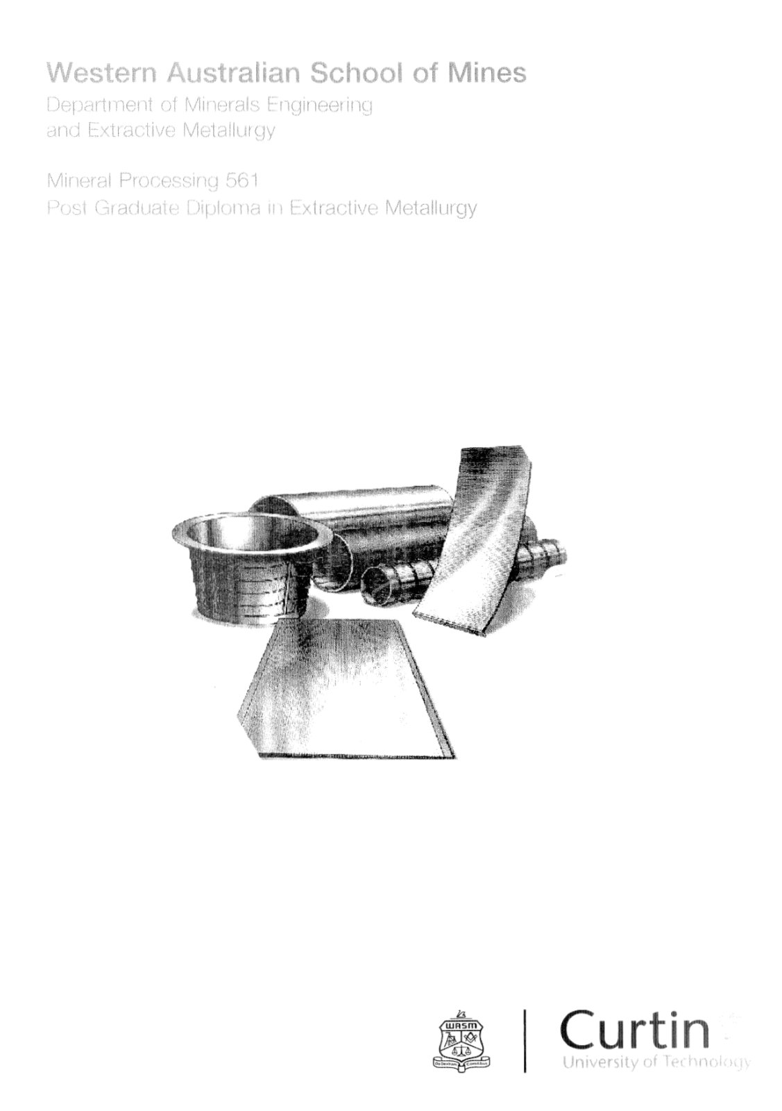 First page of Lecture Notes for the Post Graduate Diploma course in Extractive Metallurgy