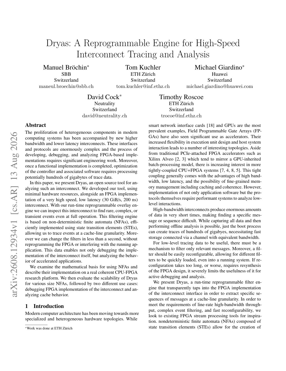 First page of 2026 Broechin Dryas Interconnect Tracing