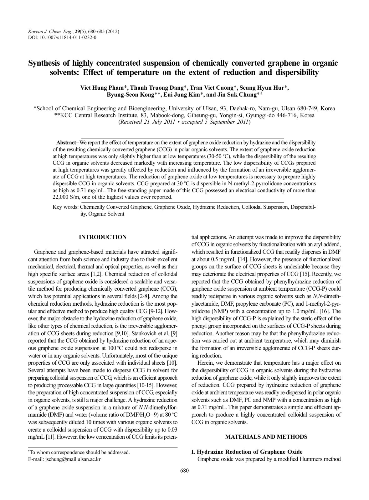 First page of Synthesis of highly concentrated suspens