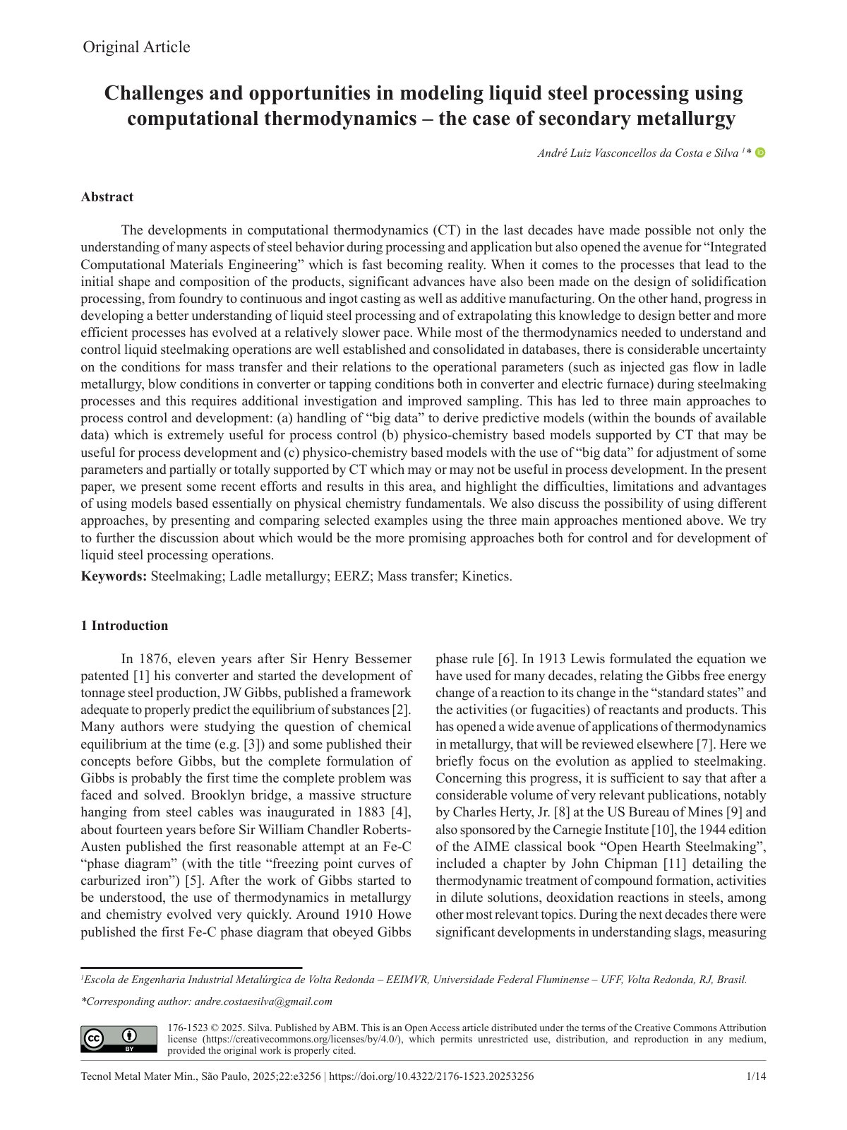 First page of Challenges and opportunities in modeling