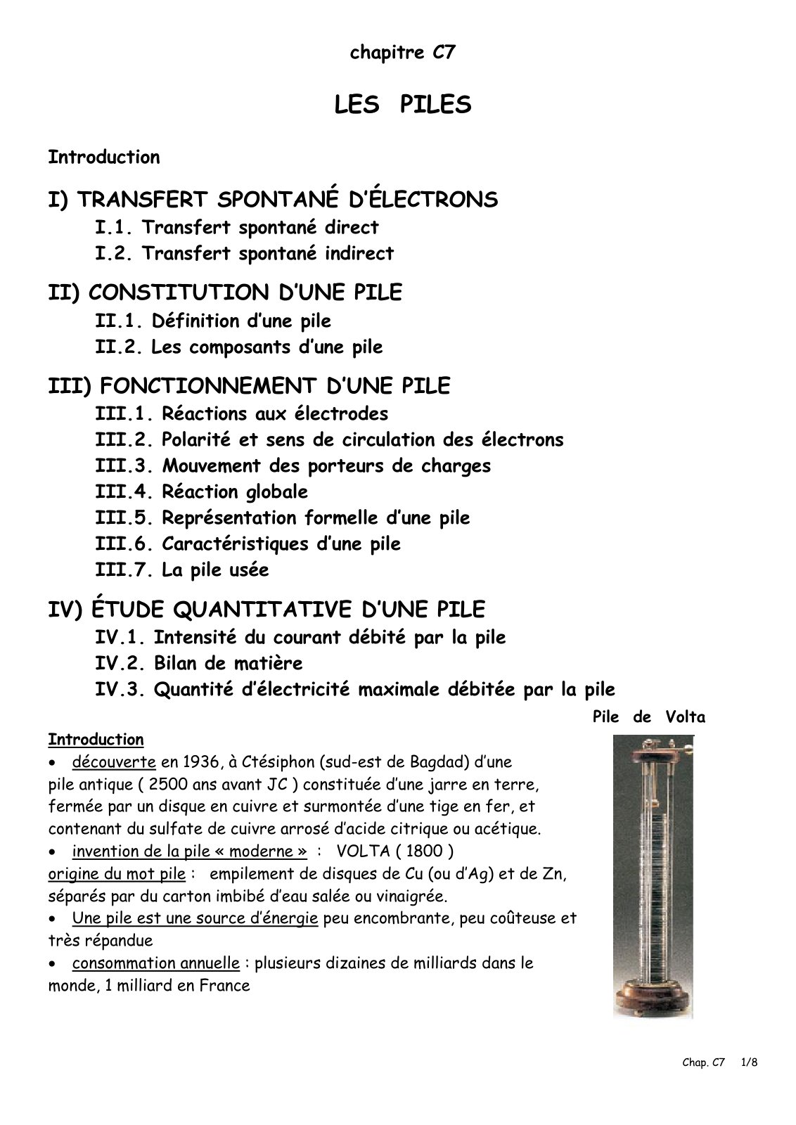 First page of pdf C7 Piles eleves bis