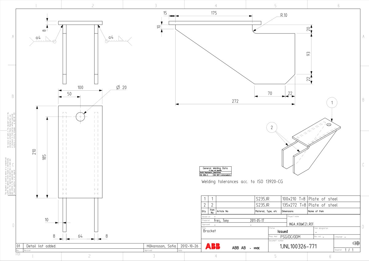First page of Welding tolerances acc. to ISO 13920-CG
