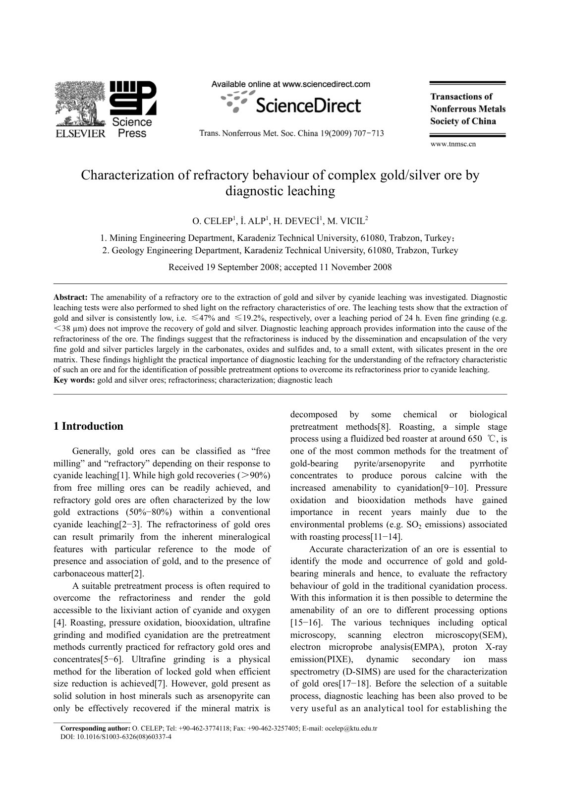 First page of Characterization of refractory behaviour