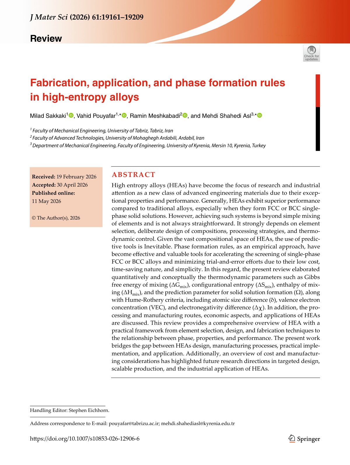 First page of 2026 Sakkaki High Entropy Alloy Phase Rules