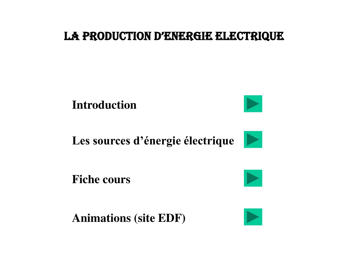 First page of production energie