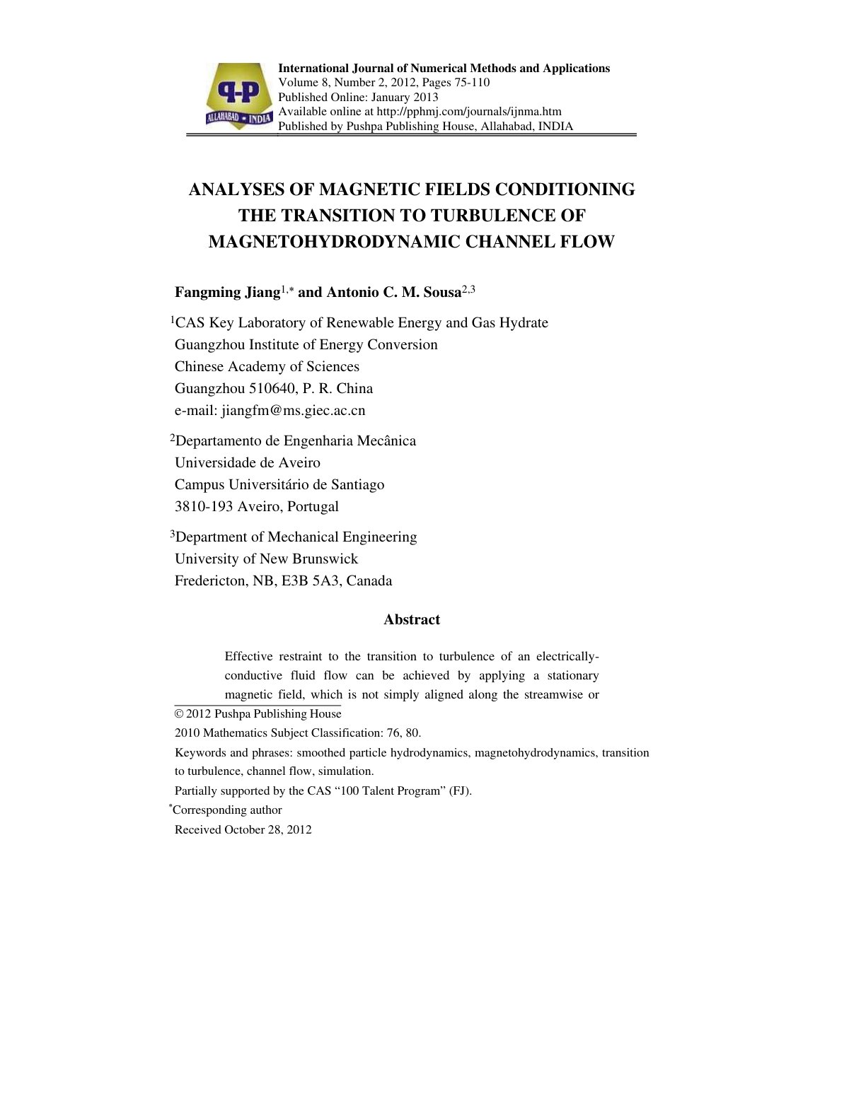 First page of Analyses of magnetic fields conditioning