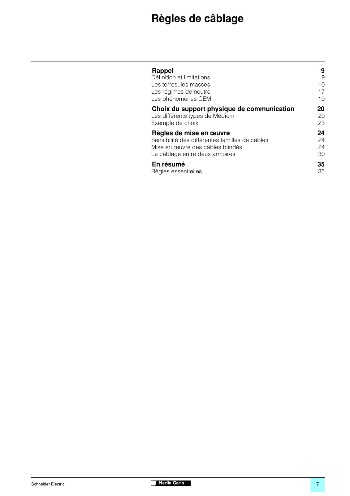 First page of regles cem schneider