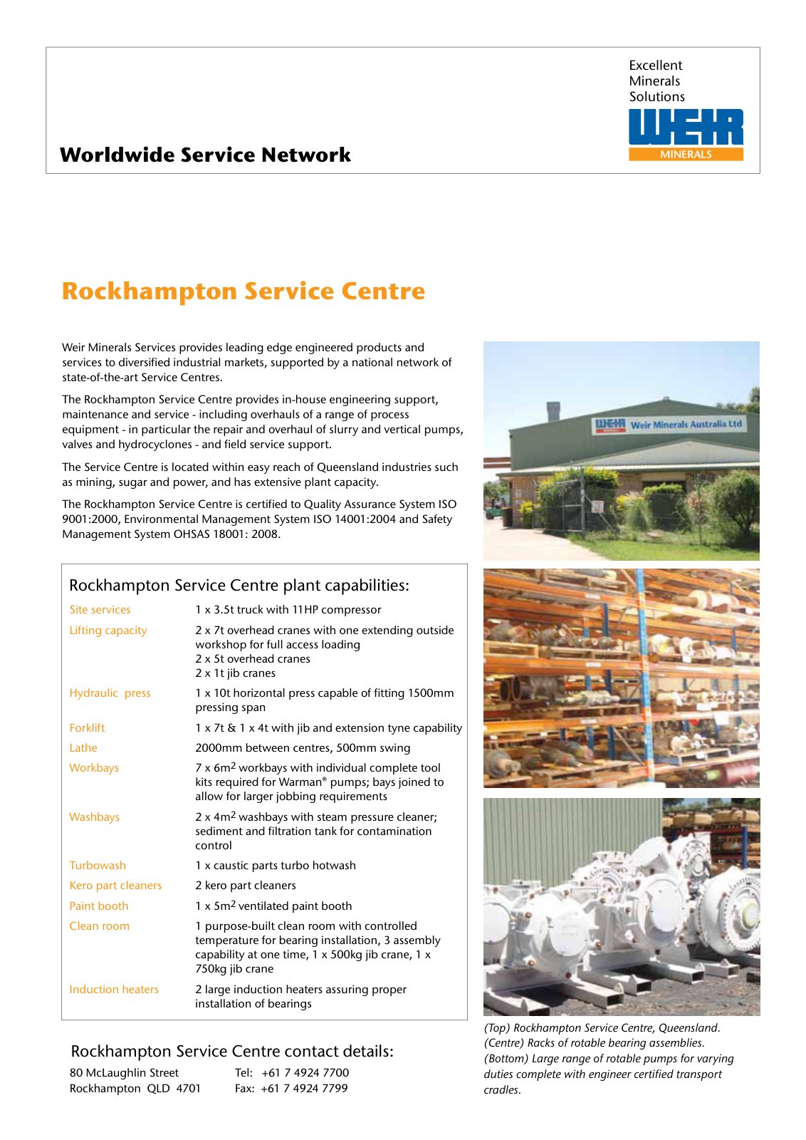 First page of Worldwide Service Network Rockhampton Service Centre PREVIEW
