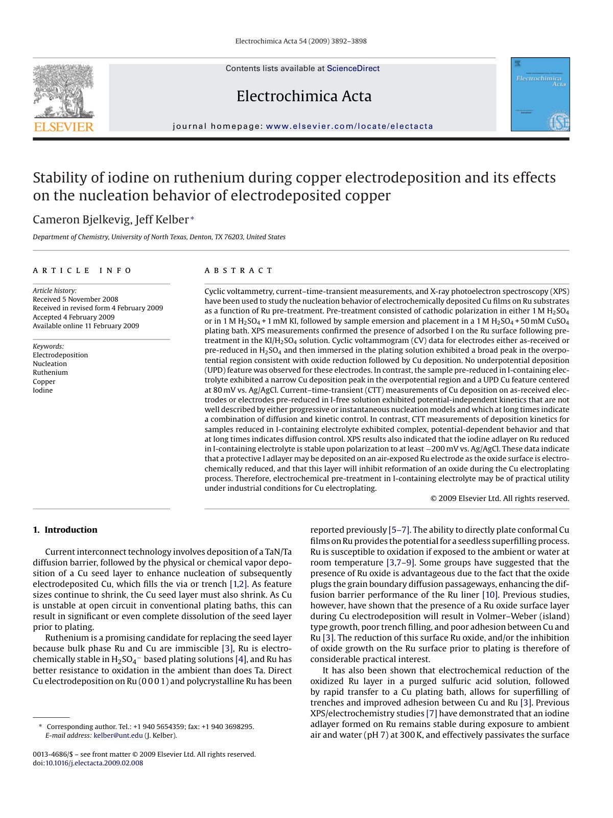 First page of Stability of iodine on ruthenium during