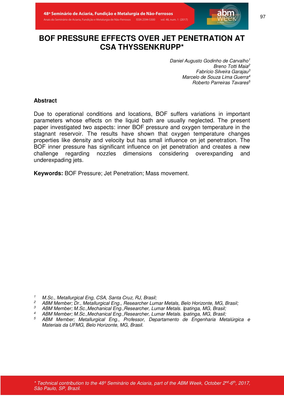 First page of BOF PRESSURE EFFECTS OVER JET PENETRATION AT CSA THYSSENKRUPP