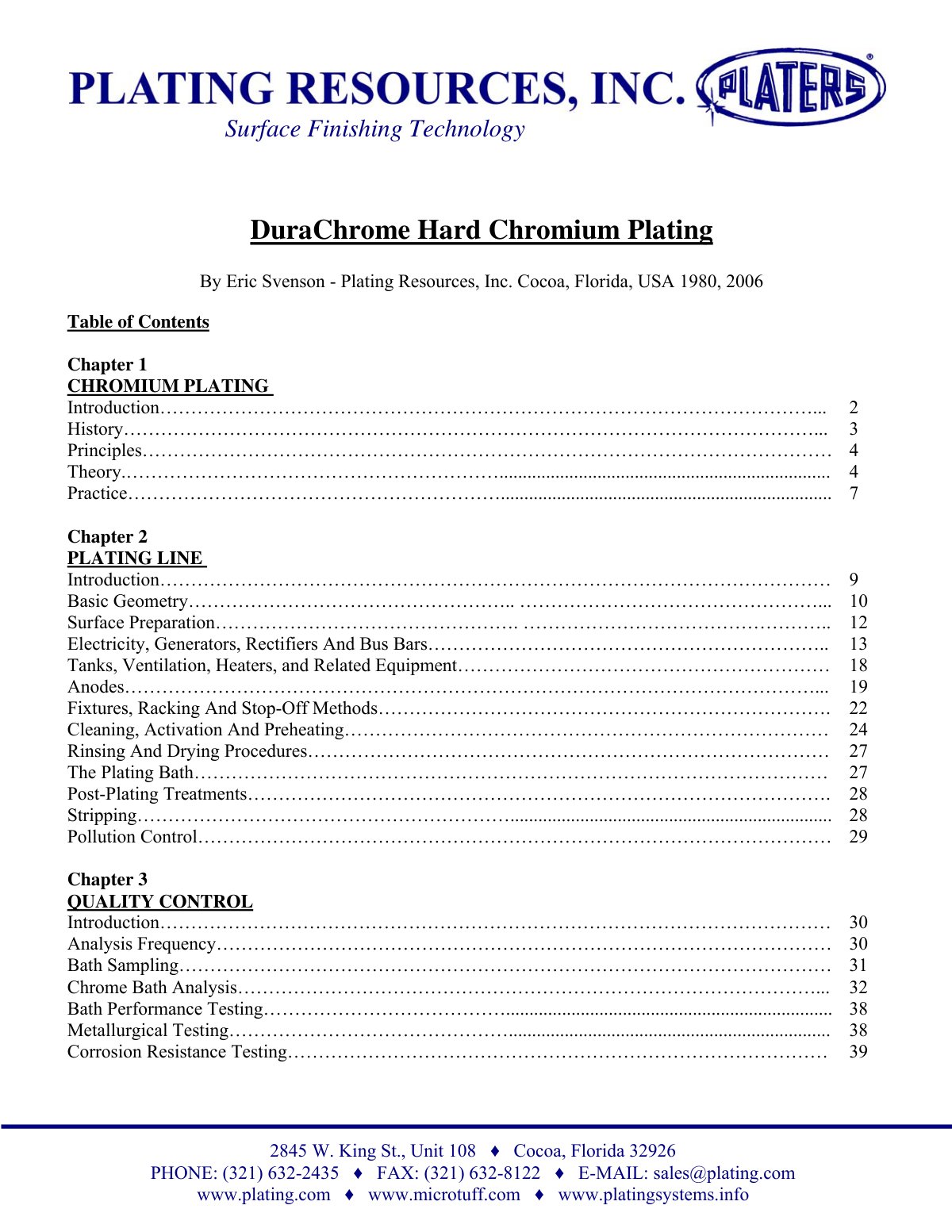First page of DuraChrome Hard Chromium Plating
