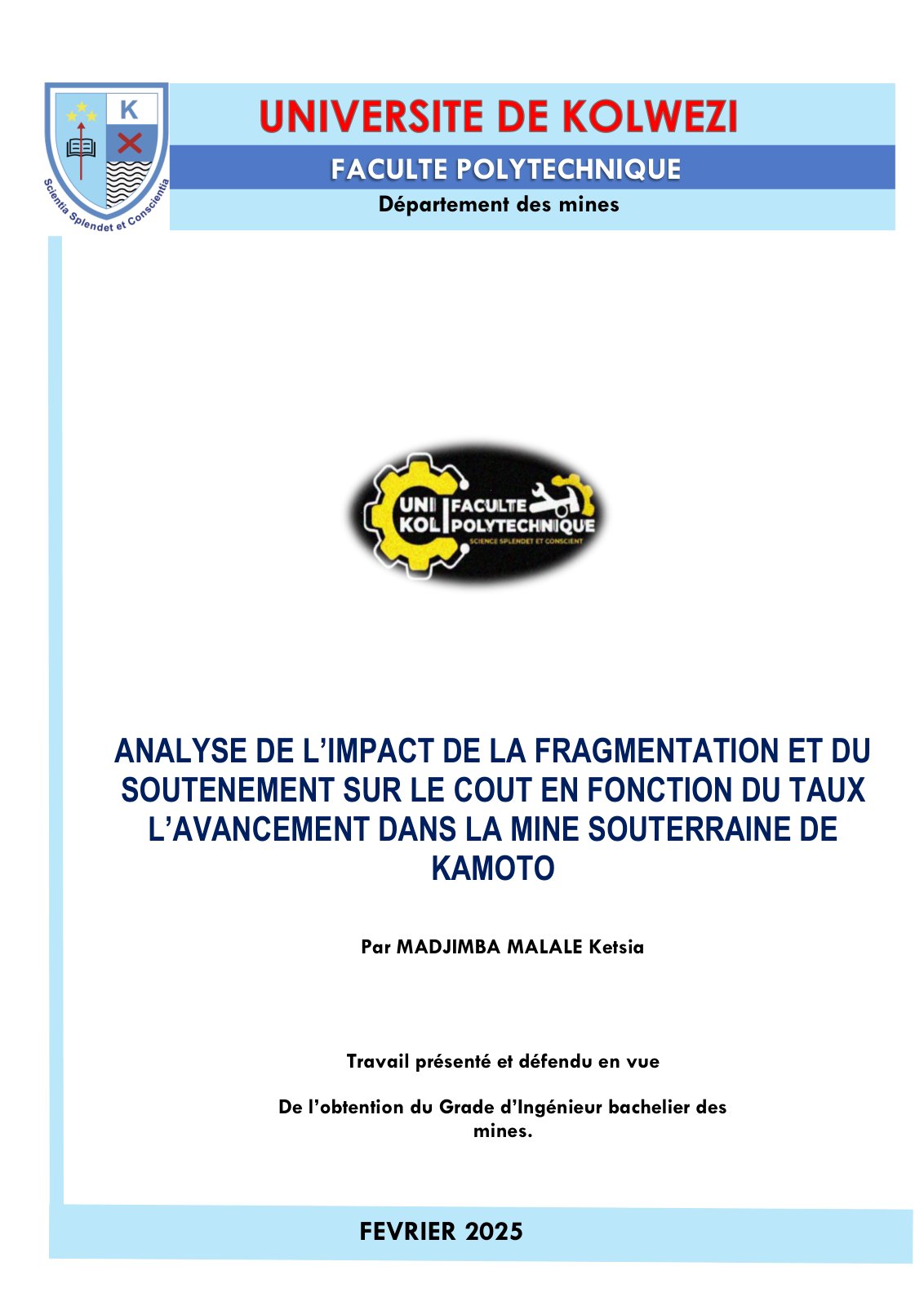 First page of MALALEKETSIA KAT 1