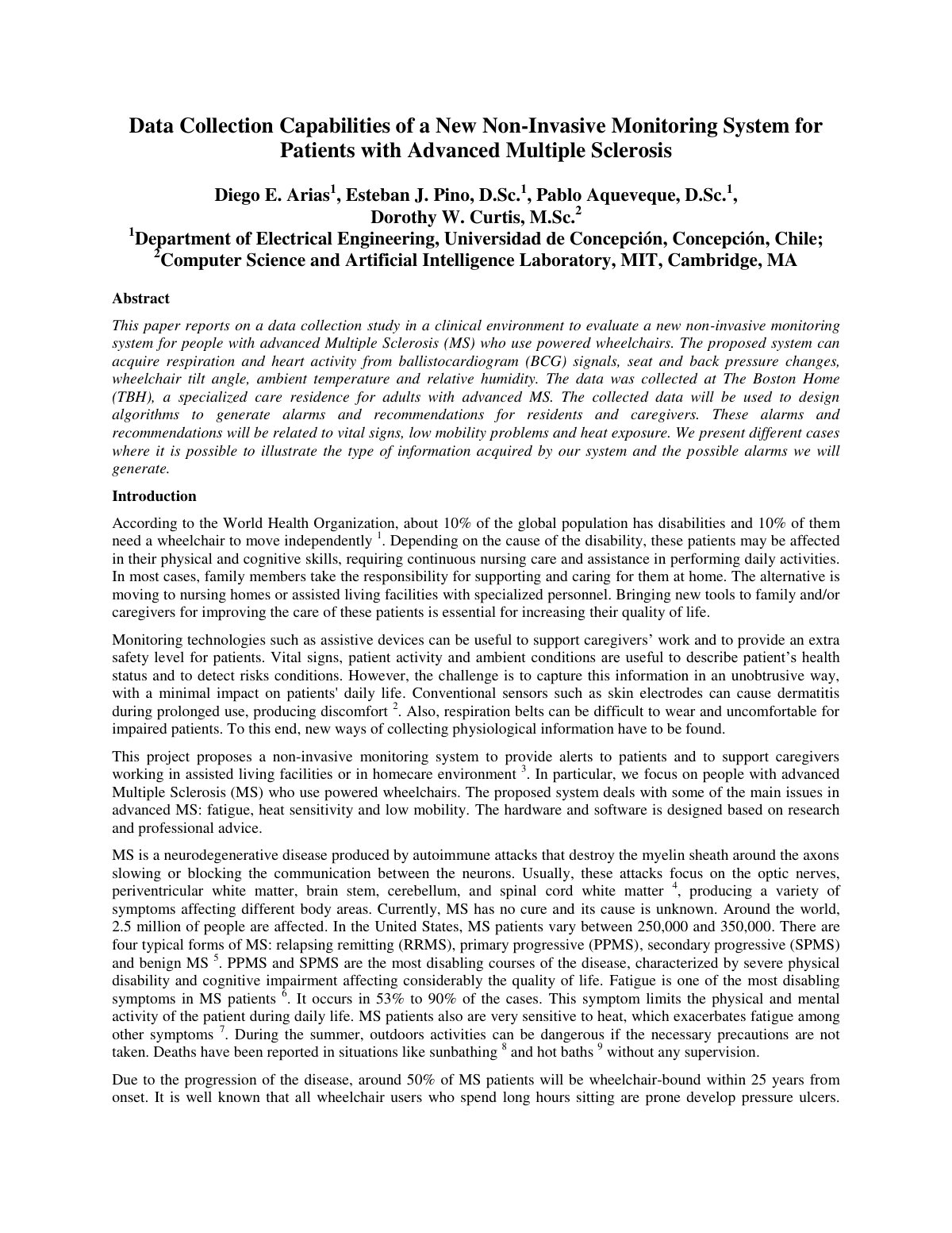 First page of Data collection capabilities of a new no