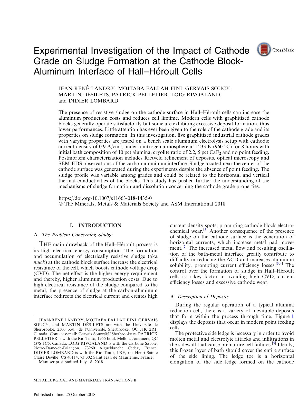 First page of Experimental Investigation of the Impact