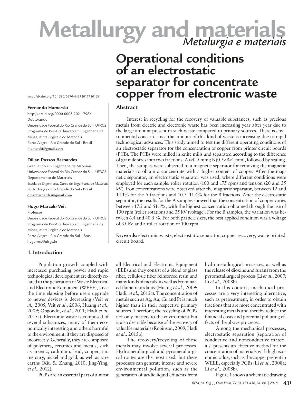 First page of Operational conditions of an electrostat