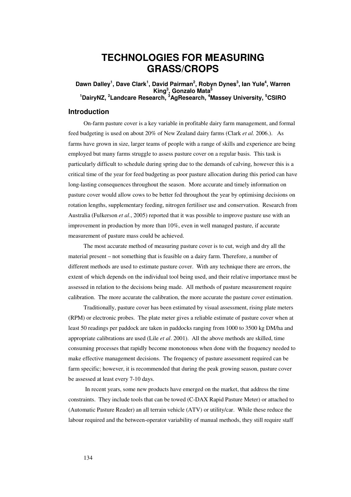 First page of Technologies for measuring grass crops
