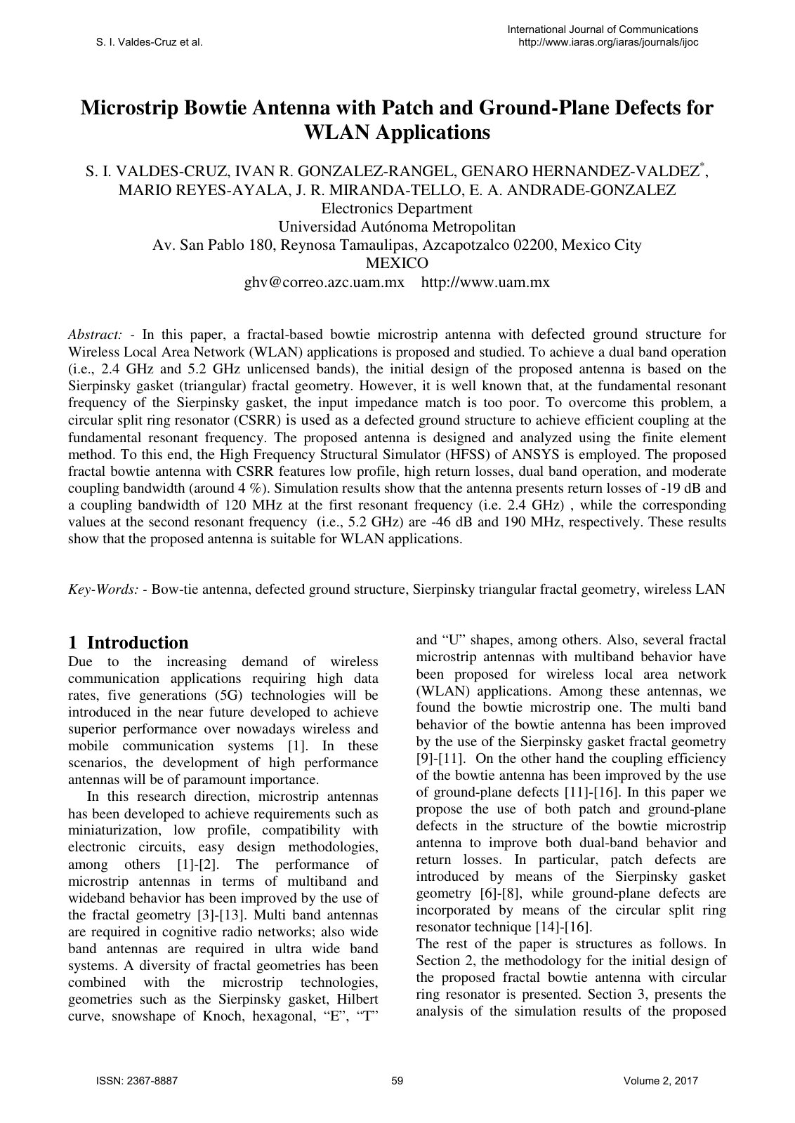 First page of Microstrip Bowtie Antenna with Patch and