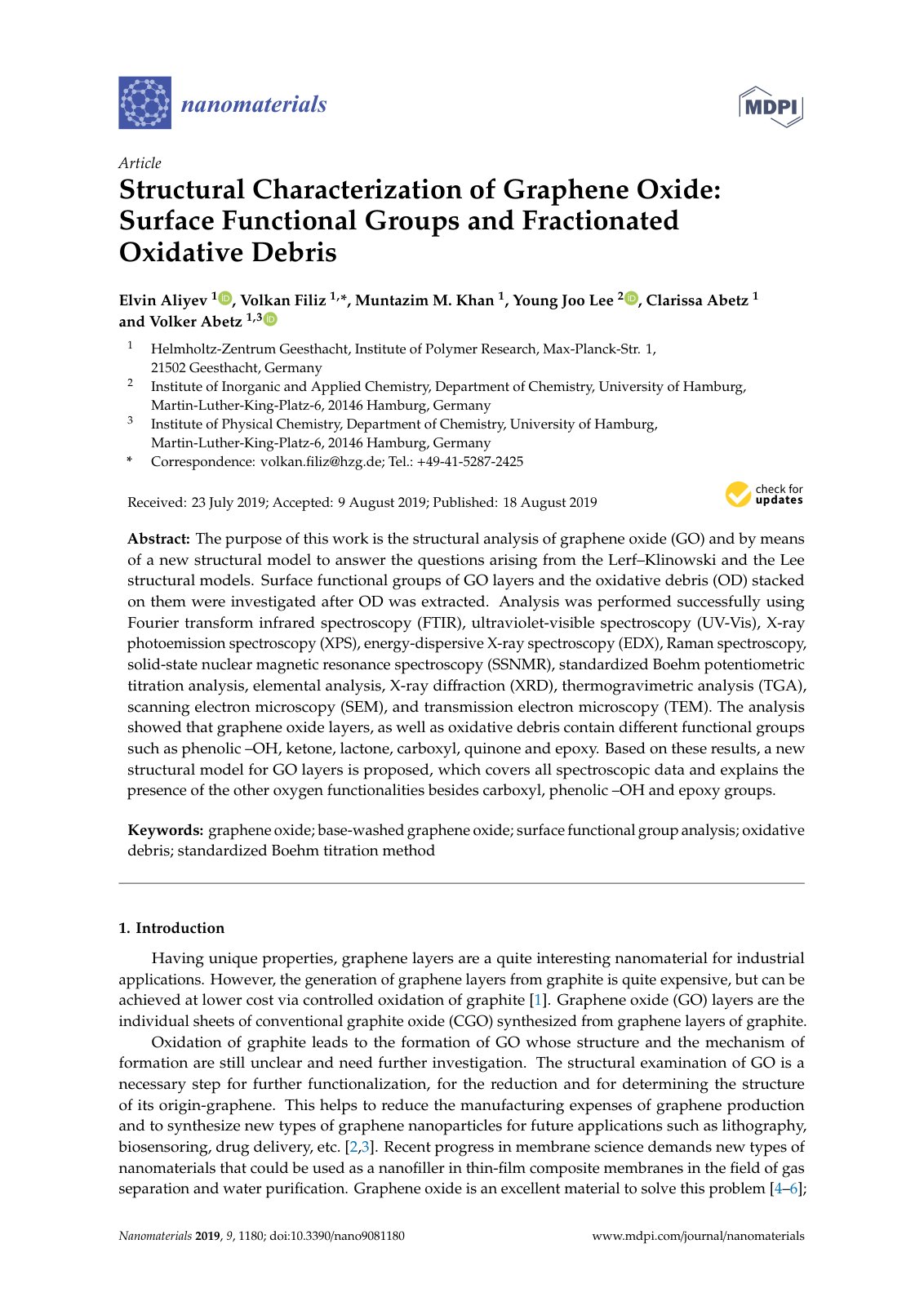 First page of Structural Characterization of Graphene