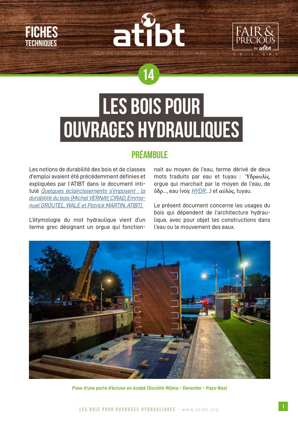 First page of Les bois pour ouvrages hydrauliques