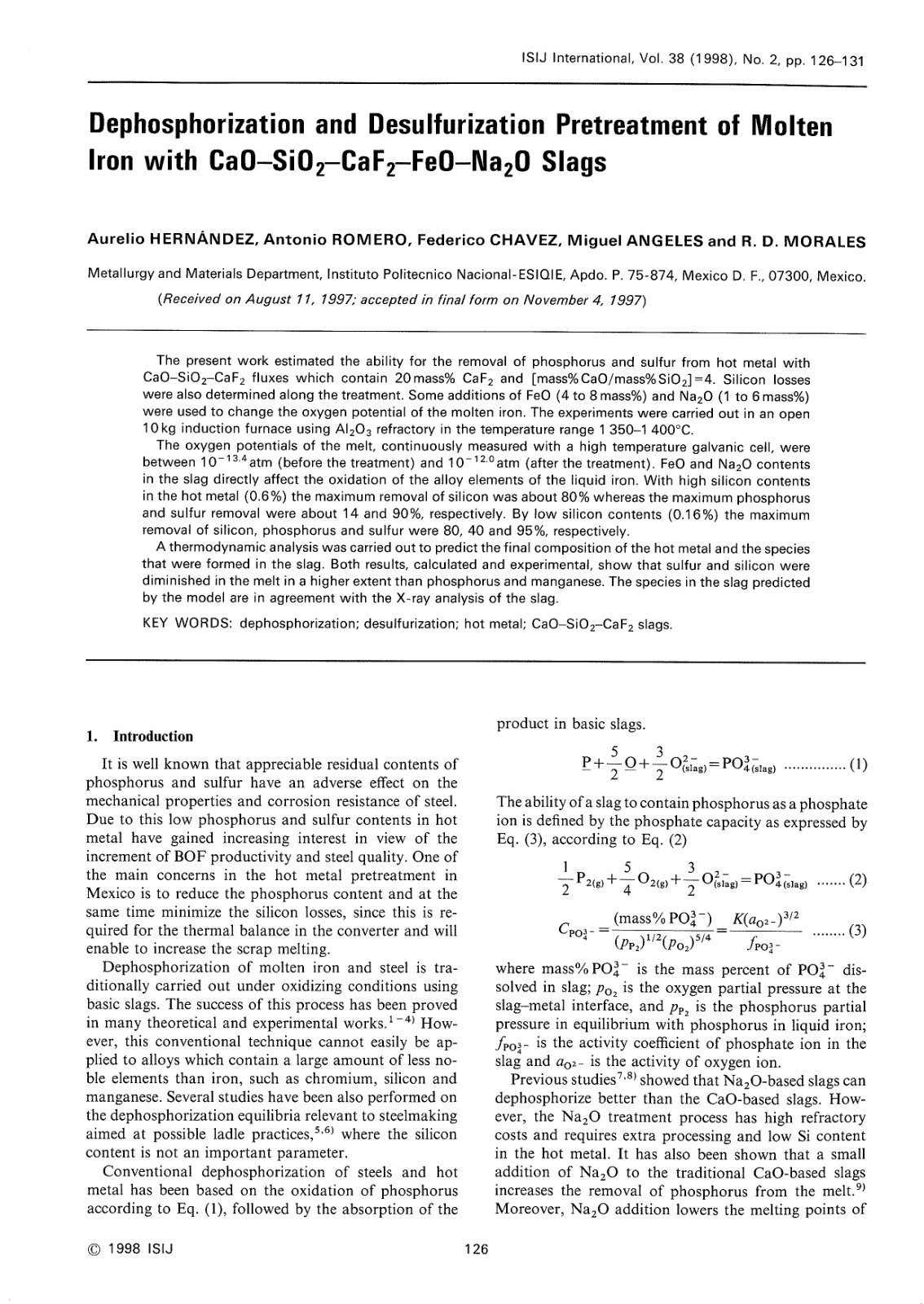 First page of Dephosphorization and Desulfurization Pr