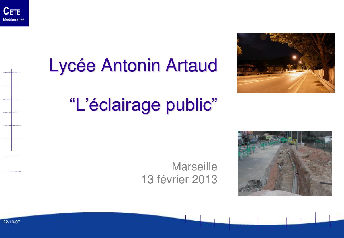 First page of eclairage public artaud 2013