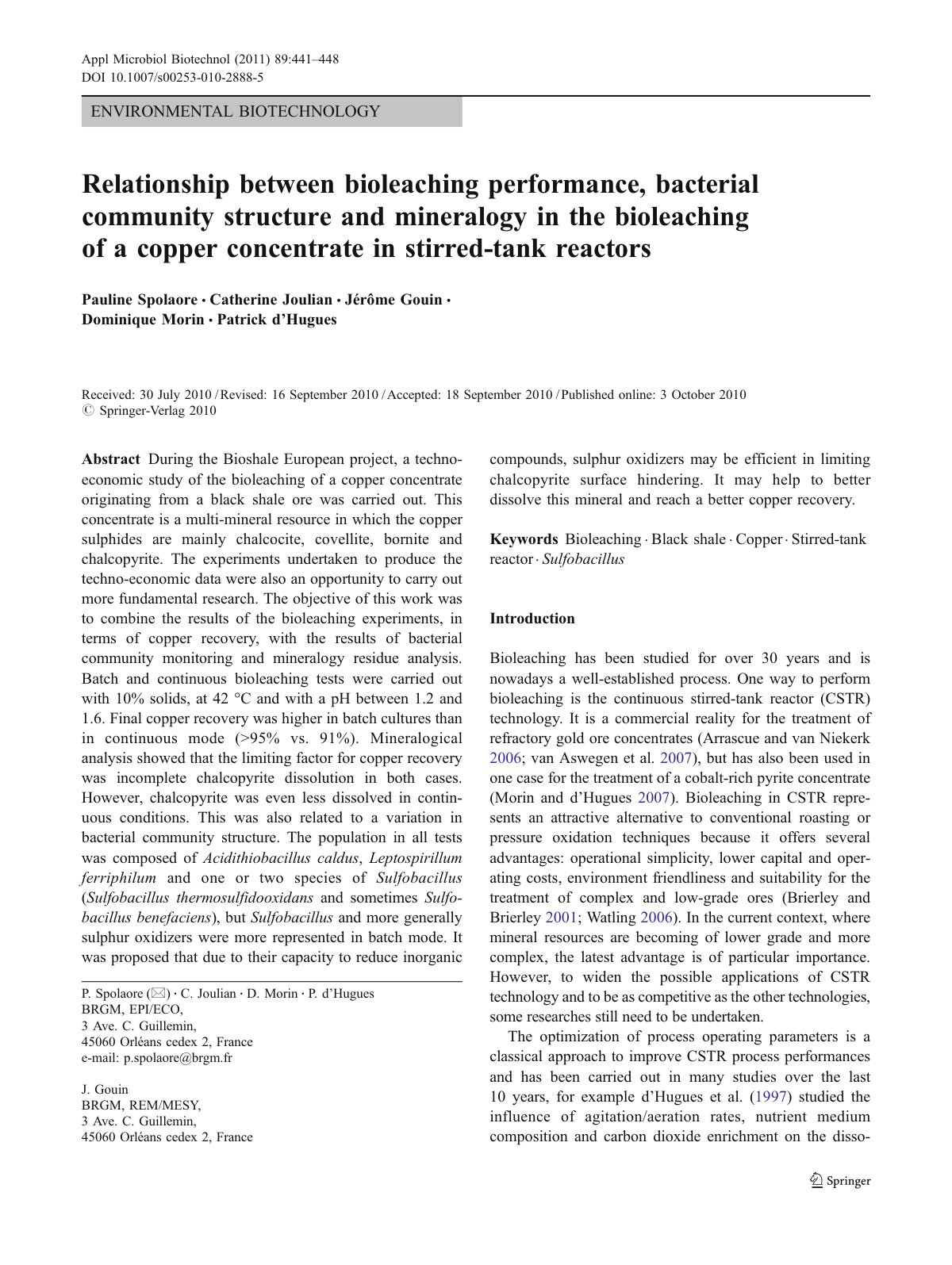 First page of ENVIRONMENTAL BIOTECHNOLOGY Relationship