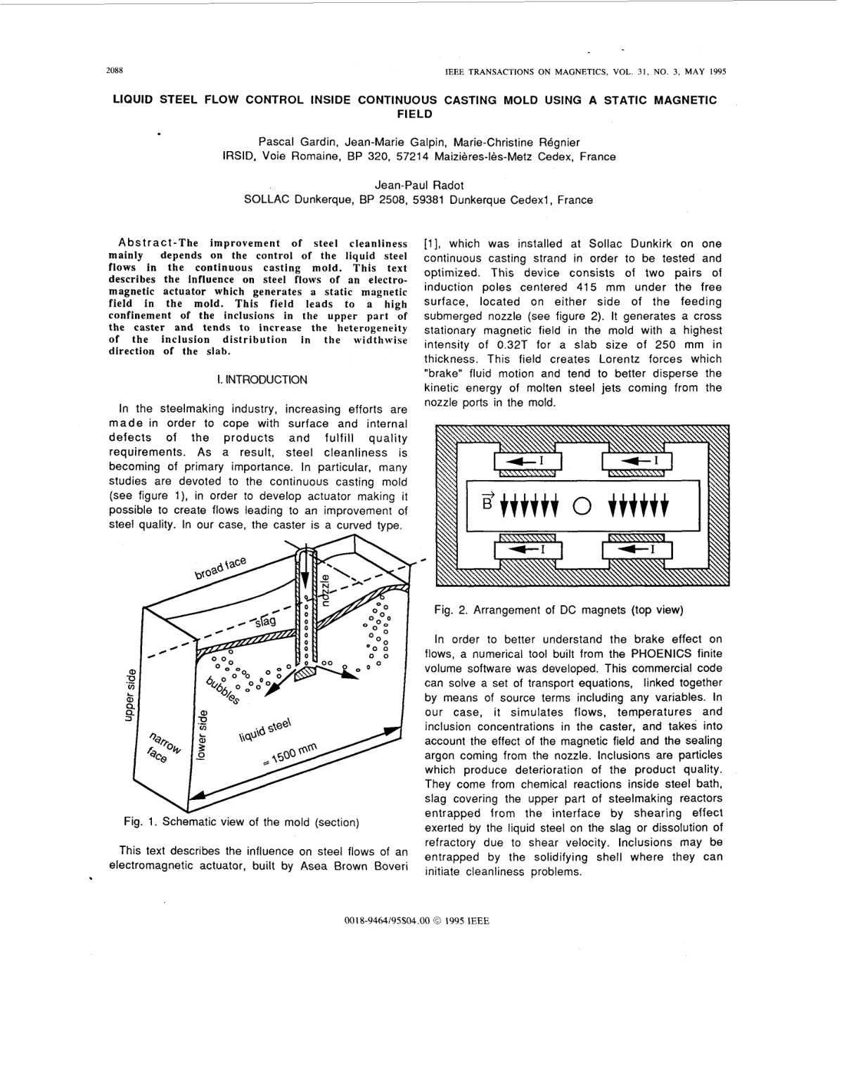 First page of Liquid steel flow control inside continu