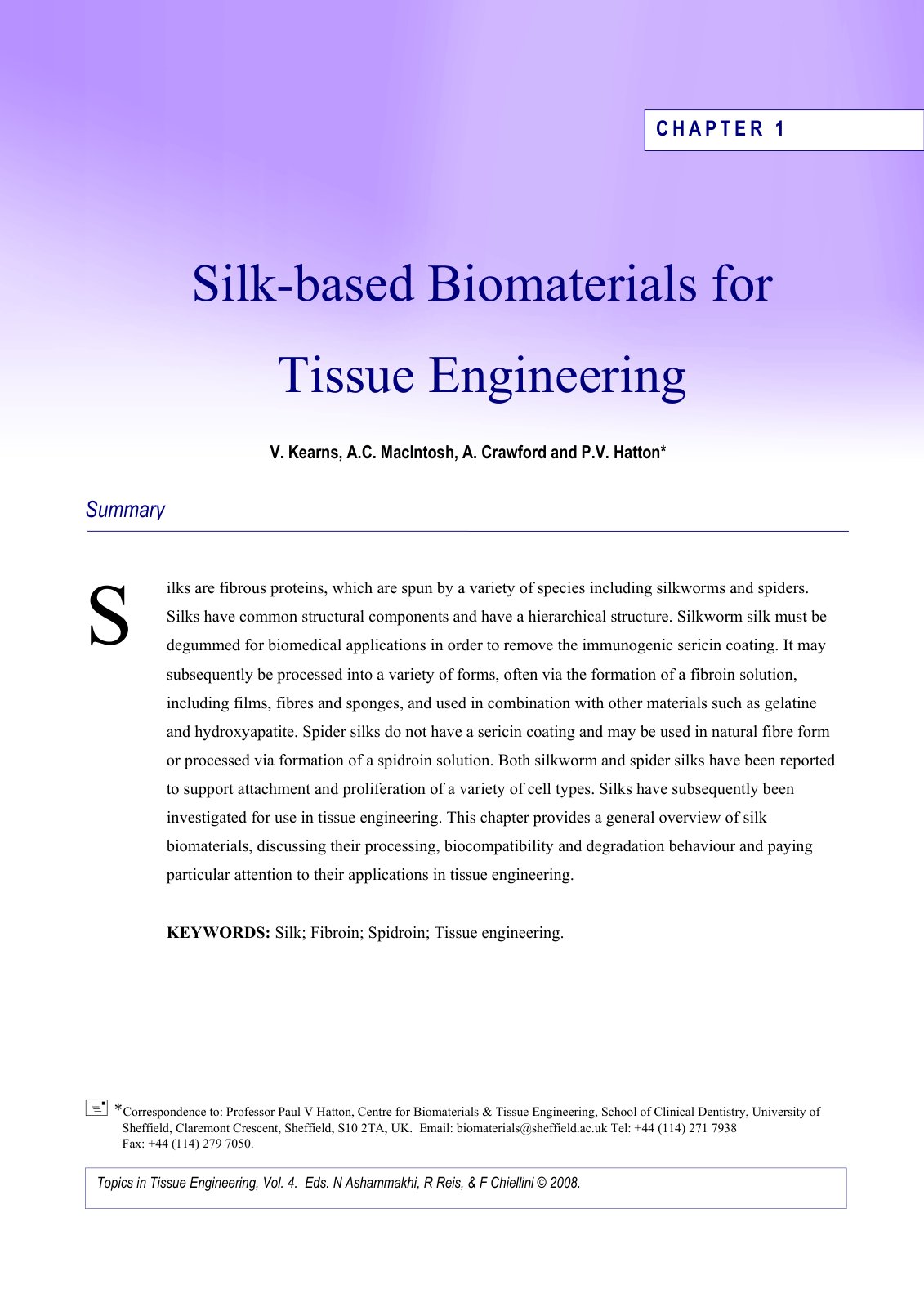 First page of Outgrowth endothelial cells isolated and expanded from human peripheral blood progenitor cells as a potential source of autologous cells for endothelialization of silk fibroin biomaterials