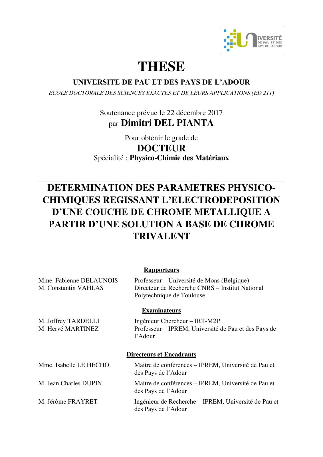 First page of pdf2star 1531985813 Dimitri DEL PIANTA   Th  se 2017 Version D  finitive